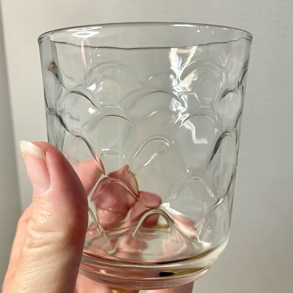 Vintage Libbey Bubbles Urban PolkaDot Thumbprint Clear Glass Old Fashioned Rocks - Picture 5 of 10